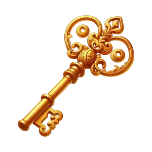 Ornate Vintage Gold Skeleton Key