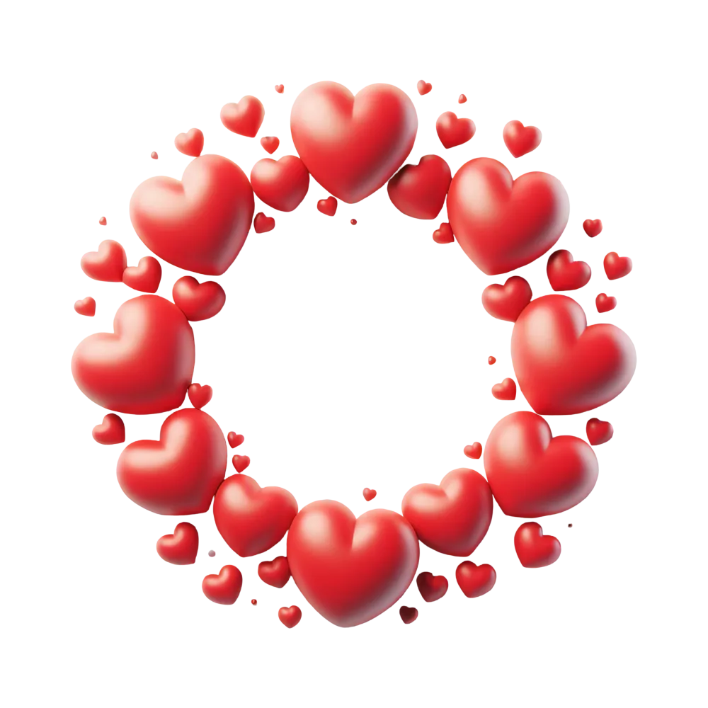 Red Heart Shaped Wreath Frame with Smaller Hearts