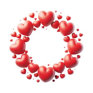 Red Heart Shaped Wreath Frame with Smaller Hearts