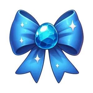 Blue Decorative Bow with Gemstone