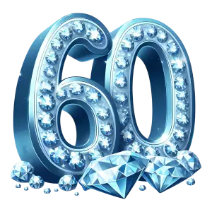 Diamond Studded Number 60 with Loose Diamonds