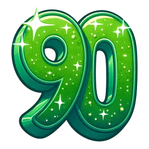 Shiny Green Number 90 Illustration