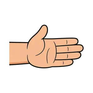 Cartoon Illustration of Hand Gesture with Three Fingers Extended