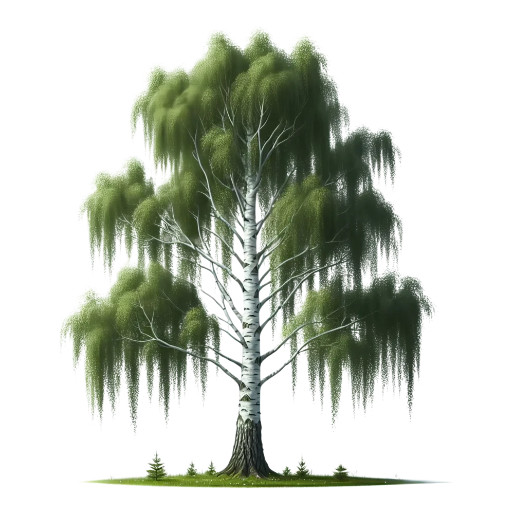 Weeping Willow Tree with Drooping Green Foliage