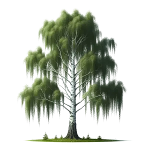 Weeping Willow Tree with Drooping Green Foliage