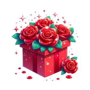 Red Roses in Sparkling Gift Box