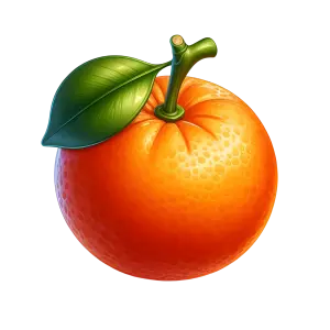 Fresh Orange Fruit with Leaf Illustration