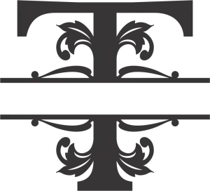 Black Ornamental Frame Border with Floral Design