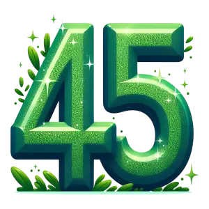 Shiny Green Number 45 with Leafy Accents