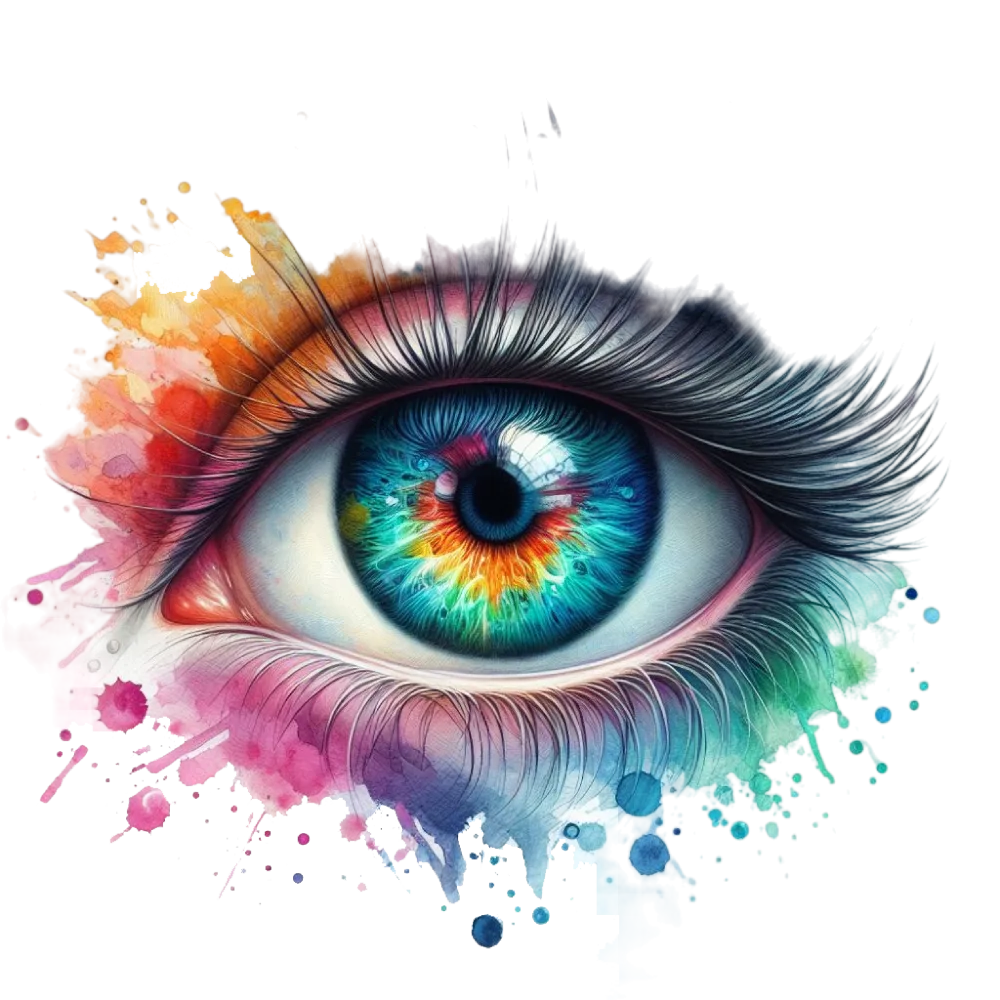 Colorful Artistic Eye with Paint Splashes