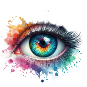 Colorful Artistic Eye with Paint Splashes