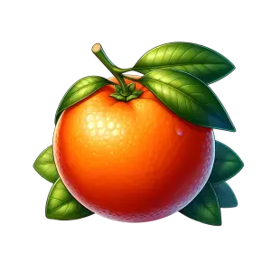Fresh Orange with Green Leaves