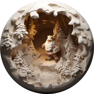 Santa Claus in a Snowy Forest Cave Diorama
