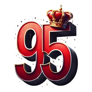 Red and Gold Number 95 with Crown