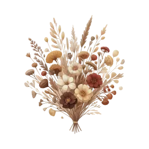 Bouquet of Dried Flowers and Grasses