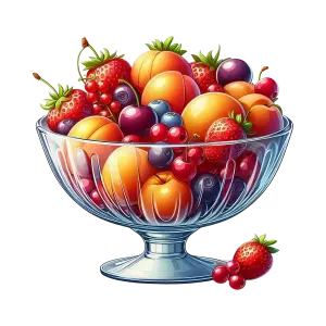 Colorful Mixed Fruit Bowl with Strawberries and Berries