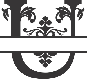 Decorative Black Floral Vector Ornament
