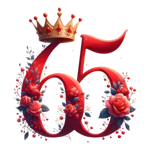 Elegant Number 75 with Crown and Floral Decorations