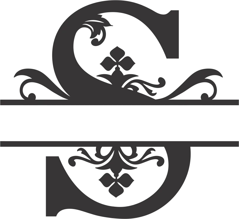 Decorative Ornamental Design with Central Flourish