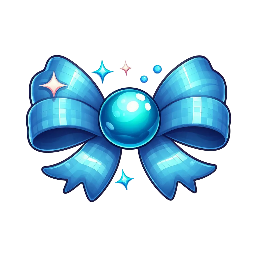 Shiny Blue Decorative Ribbon Bow with Sparkles