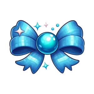 Shiny Blue Decorative Ribbon Bow with Sparkles