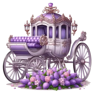 Elegant Purple Vintage Carriage with Floral Decoration