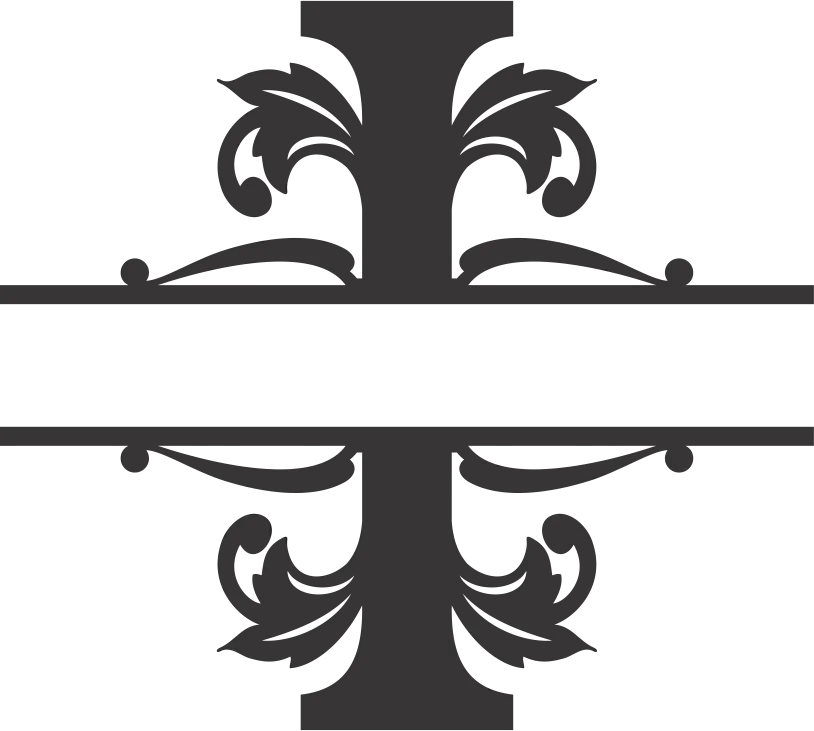 Black Ornamental Vintage Design with Horizontal Banner