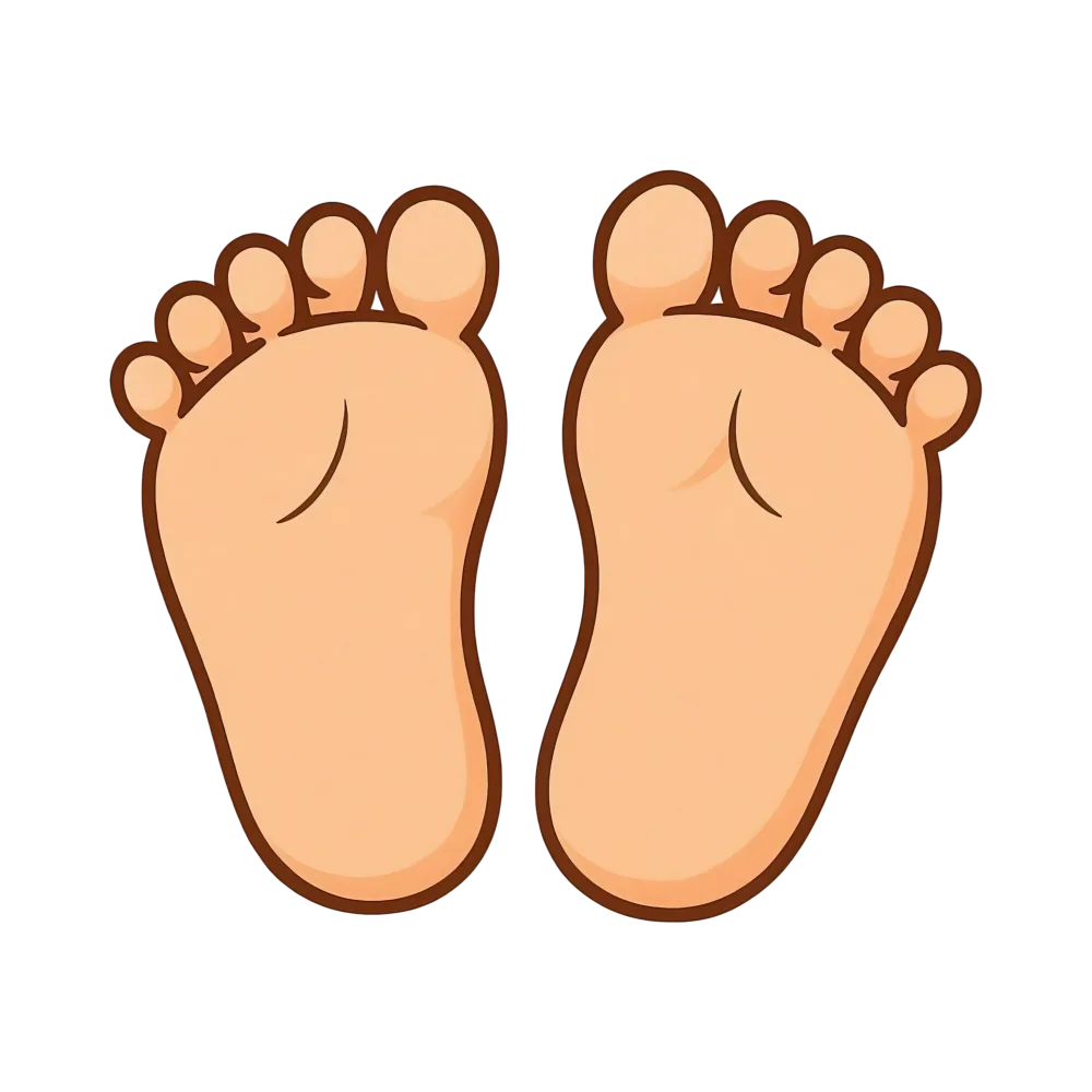 Cartoon Illustration of Bare Feet