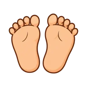 Cartoon Illustration of Bare Feet
