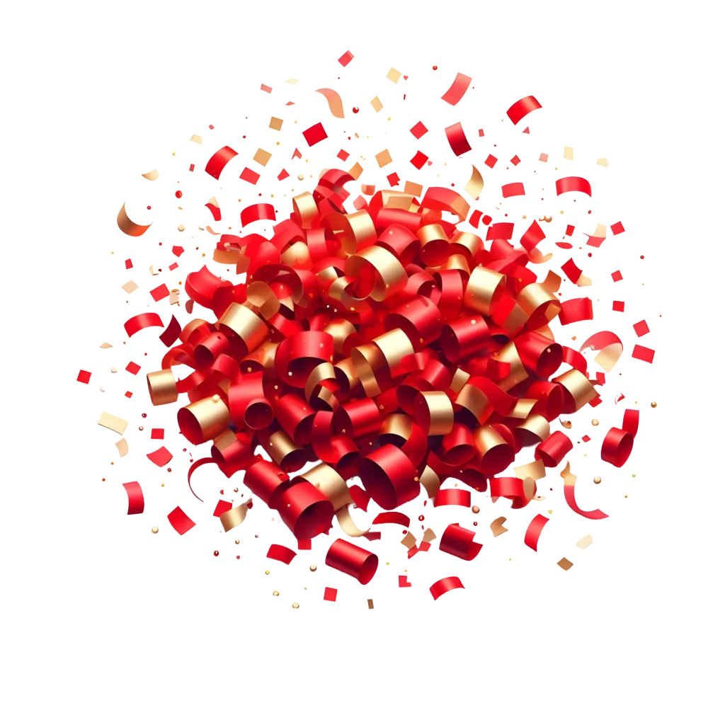 Red and Gold Party Confetti Pile
