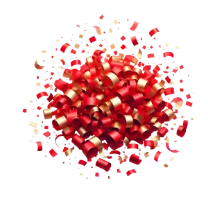 Red and Gold Party Confetti Pile