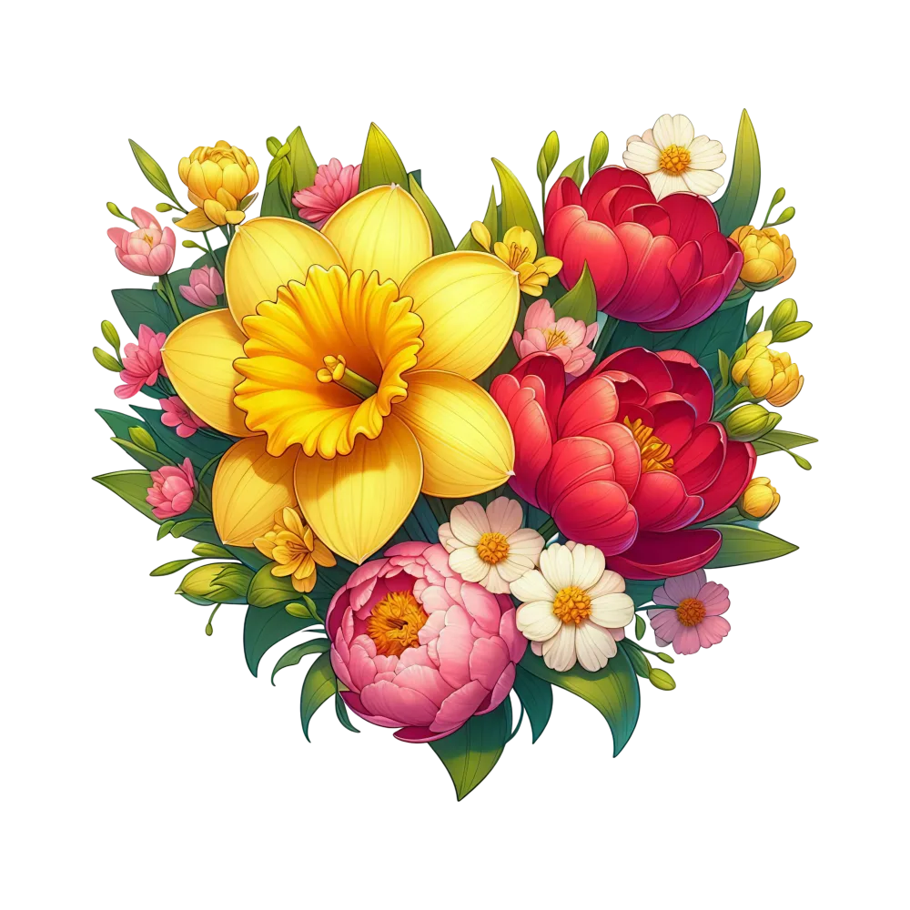 Floral Heart Arrangement with Mixed Flowers