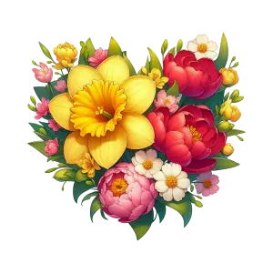 Floral Heart Arrangement with Mixed Flowers