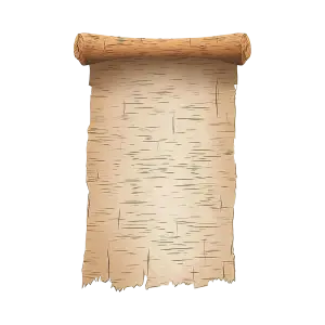Old Rolled Wooden Parchment Scroll