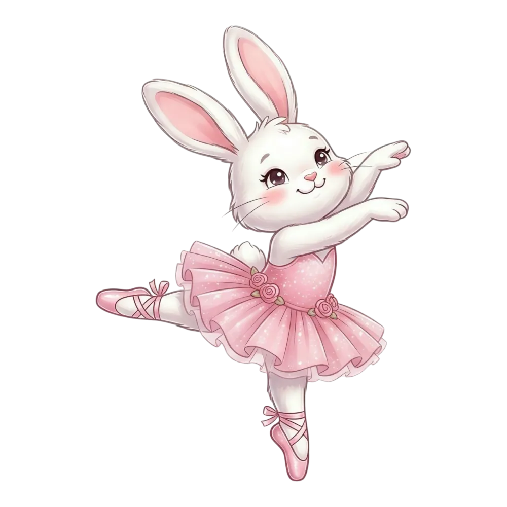 Cute Bunny Dancer in Pink Ballet Outfit