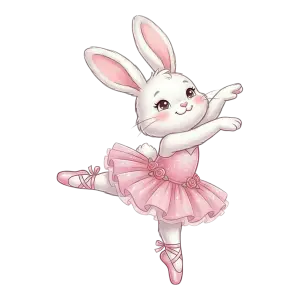 Cute Bunny Dancer in Pink Ballet Outfit