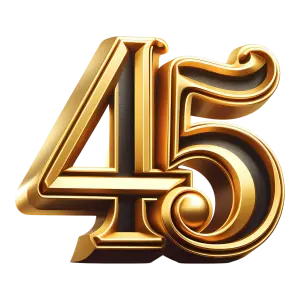 Golden 45 Number with 3D Design