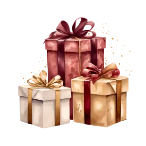 Elegant Wrapped Gift Boxes with Ribbons