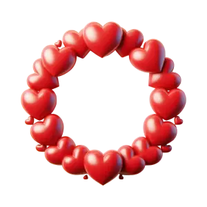 Red Heart Balloon Wreath Frame