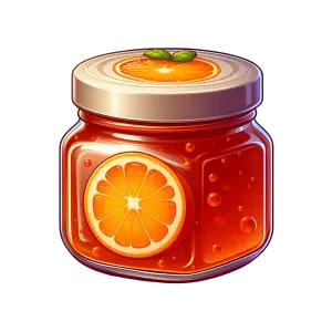 Orange Marmalade Jam Jar with Citrus Slice