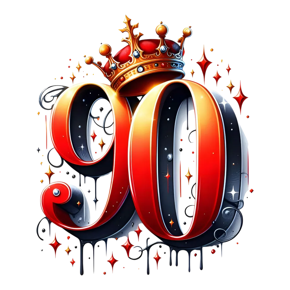 90th Anniversary Celebration Number with Crown
