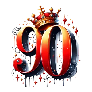 90th Anniversary Celebration Number with Crown