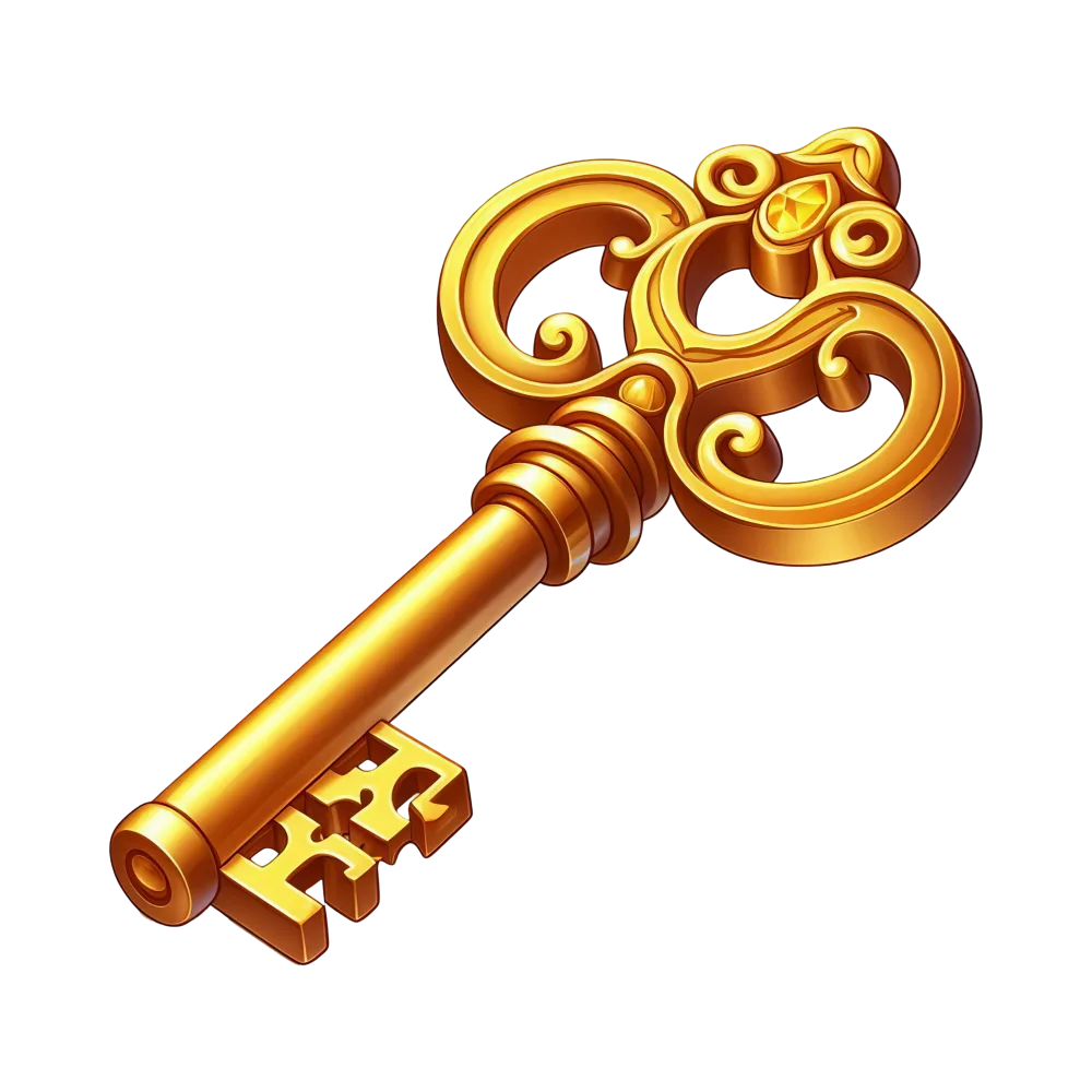 Ornate Golden Antique Key