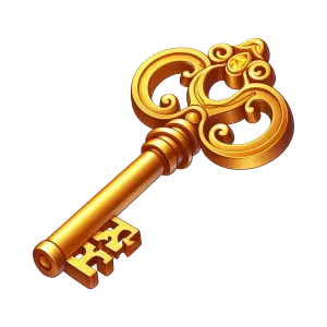 Ornate Golden Antique Key