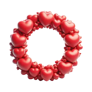 Red Heart-Shaped Wreath Frame