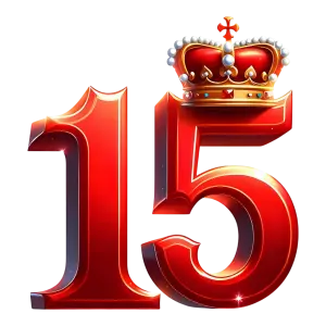 Red Number 15 with Royal Crown