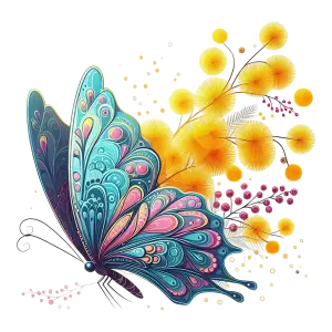 Vivid Decorative Butterfly with Floral Elements