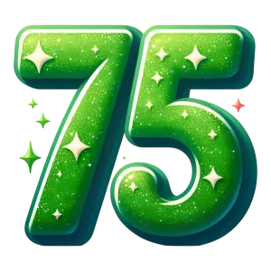 Green Sparkling Number 75