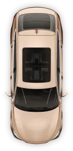 Top View of Beige Sedan Car with Sunroof