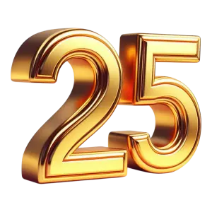 Golden 25 Number Illustration
